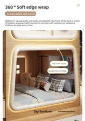 Space capsule children's bed bunk bed bunk bed high and low bed adult double tree house mother wood two bed and breakfast