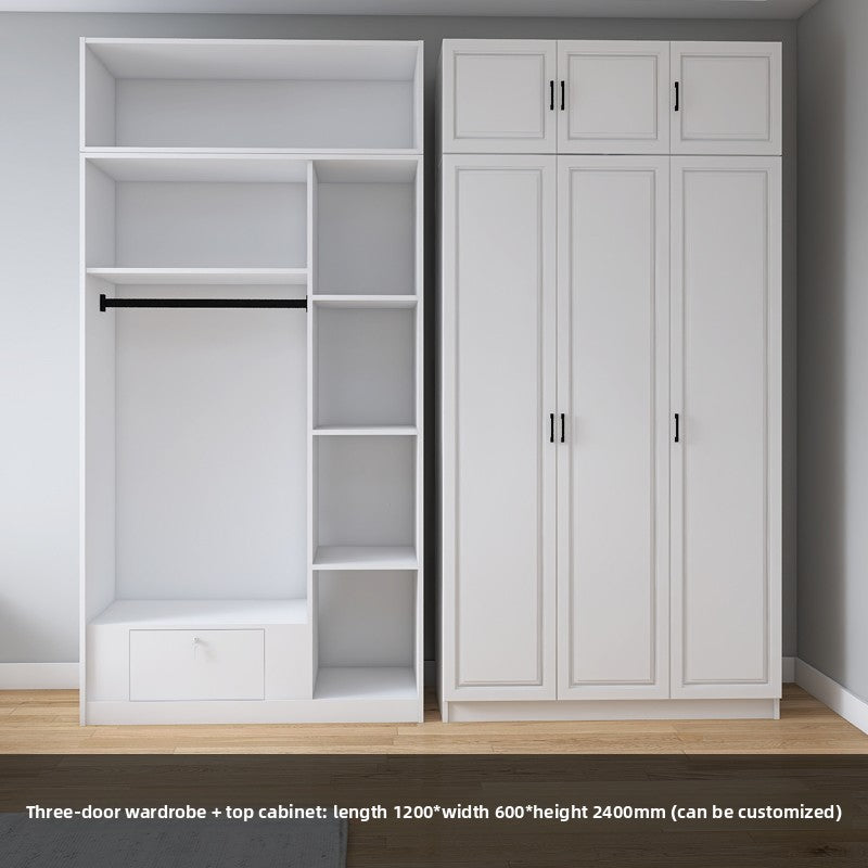 Corner Wardrobe Household Bedroom Small Apartment Solid Wood 90 Degree Master Bedroom Corner 7-character L-shaped Corner Wardrobe Combination Storage