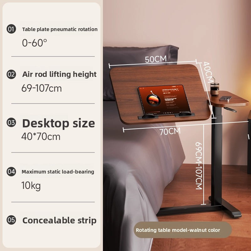 Bedside Table Removable Lifting Computer Table Living Room Sofa Side Folding Table Desk Home Bedroom Bedside Study Table Writing Table Removable Table Girls Small Simple Rental Table